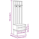 Gangskab FLORO Hvid 50 x 40 x 158 cm Massivt fyrretræ
