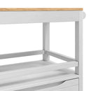 Køkkenvogn FLORO Hvid 72,5 x 45 x 80 cm Massivt fyrretræ