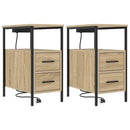 Natskab 2 pcs Sonoma eg 30 x 48 x 61 cm Konstrueret træ