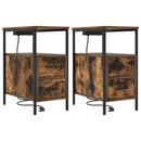 Natskab 2 pcs Røget eg 30 x 48 x 61 cm Konstrueret træ