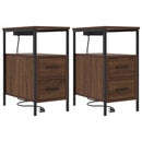 Natskab 2 pcs Brun eg 30 x 48 x 61 cm Konstrueret træ