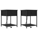 Natskab 2 pcs Sort eg 42 x 41 x 56 cm Konstrueret træ