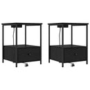 Natskab 2 pcs Sort eg 42 x 41 x 56 cm Konstrueret træ