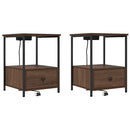 Natskab 2 pcs Brun eg 42 x 41 x 56 cm Konstrueret træ