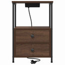 Natskab 2 pcs Brun eg 40 x 31 x 60 cm Konstrueret træ
