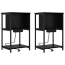 Natskab 2 pcs Sort eg 38 x 31 x 61 cm Konstrueret træ