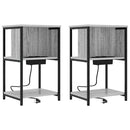 Natskab 2 pcs Grå Sonoma 38 x 31 x 61 cm Konstrueret træ