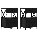 Natskab 2 pcs Sort eg 40 x 31 x 60 cm Konstrueret træ
