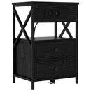 Natskab 2 pcs Sort eg 40 x 31 x 60 cm Konstrueret træ
