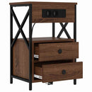 Natskab 2 pcs Brun eg 40 x 31 x 60 cm Konstrueret træ