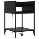 Natskab med hylde 2 pcs Sort eg 40 x 40 x 61 cm Konstrueret træ
