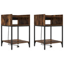 Natskab 2 pcs Røget eg 40 x 40 x 61 cm Konstrueret træ