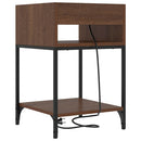 Natskab med hylde 2 pcs Brun eg 40 x 40 x 61 cm Konstrueret træ