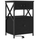 Natskab 2 pcs Sort eg 40 x 31 x 60 cm Konstrueret træ