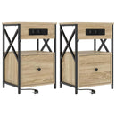 Natskab 2 pcs Sonoma eg 40 x 31 x 60 cm Konstrueret træ