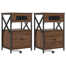 Natskab 2 pcs Brun eg 40 x 31 x 60 cm Konstrueret træ