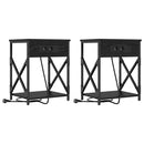 Natskab 2 pcs Sort eg 41 x 31 x 51 cm Konstrueret træ