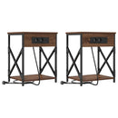 Natskab 2 pcs Brun eg 41 x 31 x 51 cm Konstrueret træ