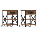 Natskab 2 pcs Røget eg 41 x 31 x 51 cm Konstrueret træ