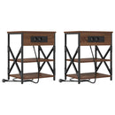 Natskab med hylde 2 pcs Brun eg 41 x 31 x 51 cm Konstrueret træ