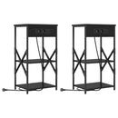 Natskab med hylde 2 pcs Sort eg 41 x 31 x 76 cm Konstrueret træ