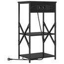 Natskab med hylde 2 pcs Sort eg 41 x 31 x 76 cm Konstrueret træ