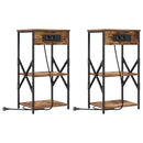 Natskab 2 pcs Røget eg 41 x 31 x 76 cm Konstrueret træ