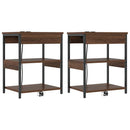 Natskab 2 pcs Brun eg 41 x 31 x 51 cm Konstrueret træ