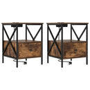 Natskab 2 pcs Røget eg 41,5 x 40,5 x 55 cm Konstrueret træ