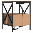Natskab 2 pcs Røget eg 41,5 x 40,5 x 55 cm Konstrueret træ