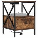 Natskab 2 pcs Røget eg 41,5 x 40,5 x 55 cm Konstrueret træ