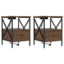 Natskab 2 pcs Brun eg 41,5 x 40,5 x 55 cm Konstrueret træ