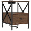 Natskab 2 pcs Brun eg 41,5 x 40,5 x 55 cm Konstrueret træ