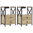 Natskab 2 pcs Sonoma eg 40 x 31 x 60 cm Konstrueret træ