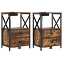 Natskab 2 pcs Røget eg 40 x 31 x 60 cm Konstrueret træ