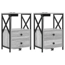 Natskab 2 pcs Grå Sonoma 40 x 31 x 60 cm Konstrueret træ