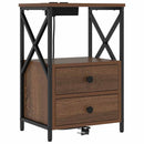 Natskab 2 pcs Brun eg 40 x 31 x 60 cm Konstrueret træ