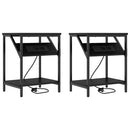 Natskab 2 pcs Sort eg 38 x 30 x 48 cm Konstrueret træ