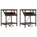 Natskab 2 pcs Brun eg 38 x 30 x 48 cm Konstrueret træ
