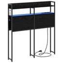Opbevaringshovedgavl med opbevaring Sort eg Konstrueret træ