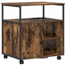 Skab med Opladningsstation med hjul Røget eg 61 x 46 x 67 cm