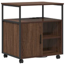 Skab med Opladningsstation med hjul Brun eg 61 x 46 x 67 cm
