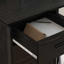 Skab med Opladningsstation med hjul Sort eg 76 x 41 x 72 cm