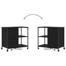 Skab med Opladningsstation med hjul Sort eg 76 x 41 x 72 cm