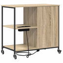 Skab med Opladningsstation med hjul Sonoma eg 76 x 41 x 72 cm