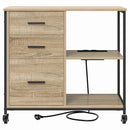 Skab med Opladningsstation med hjul Sonoma eg 76 x 41 x 72 cm