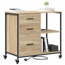 Skab med Opladningsstation med hjul Sonoma eg 76 x 41 x 72 cm