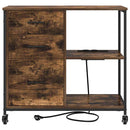 Skab med Opladningsstation med hjul Røget eg 76 x 41 x 72 cm
