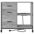 Skab med Opladningsstation med hjul Grå Sonoma 76 x 41 x 72 cm