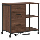 Skab med Opladningsstation med hjul Brun eg 76 x 41 x 72 cm